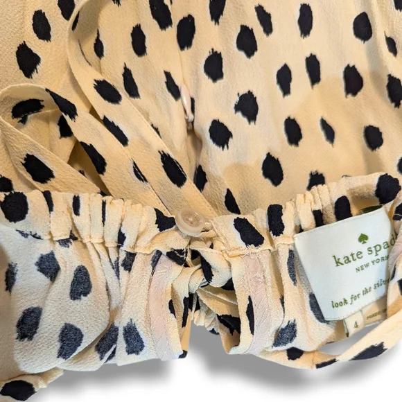 Kate Spade Leopard Dot Tie Back Dress "Take A Walk On The Wild Side", Size 4 - Picture 7 of 15
